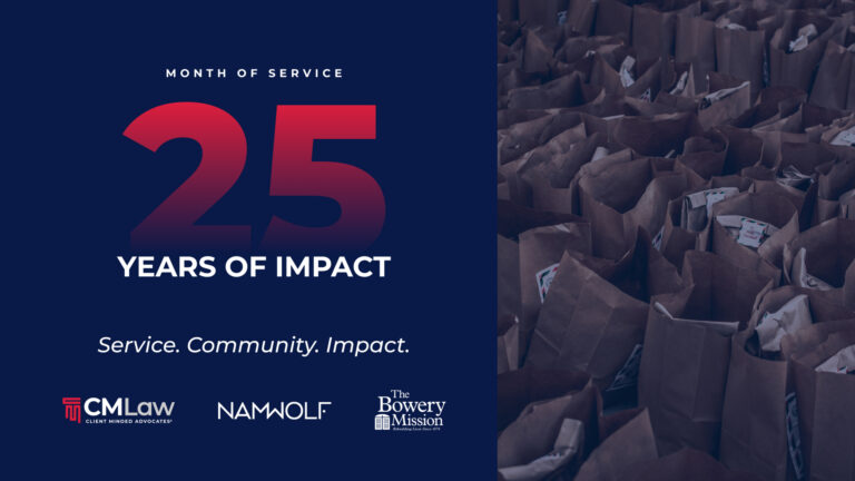 CM Law Joins NAMWOLF’s Month of Service Celebrating 25 Years of Impact